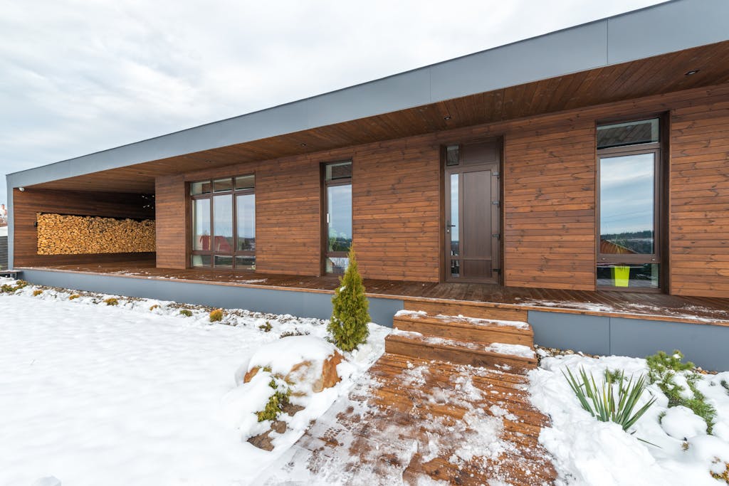 Photo of a Modern Wooden House